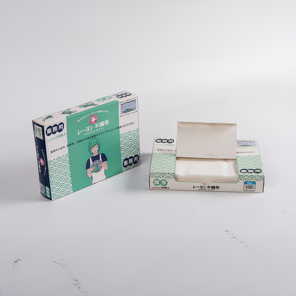 Rayon Non-Woven Counter Cloth - 35cm×25cm, Absorbent & Durable (Pack of 30)