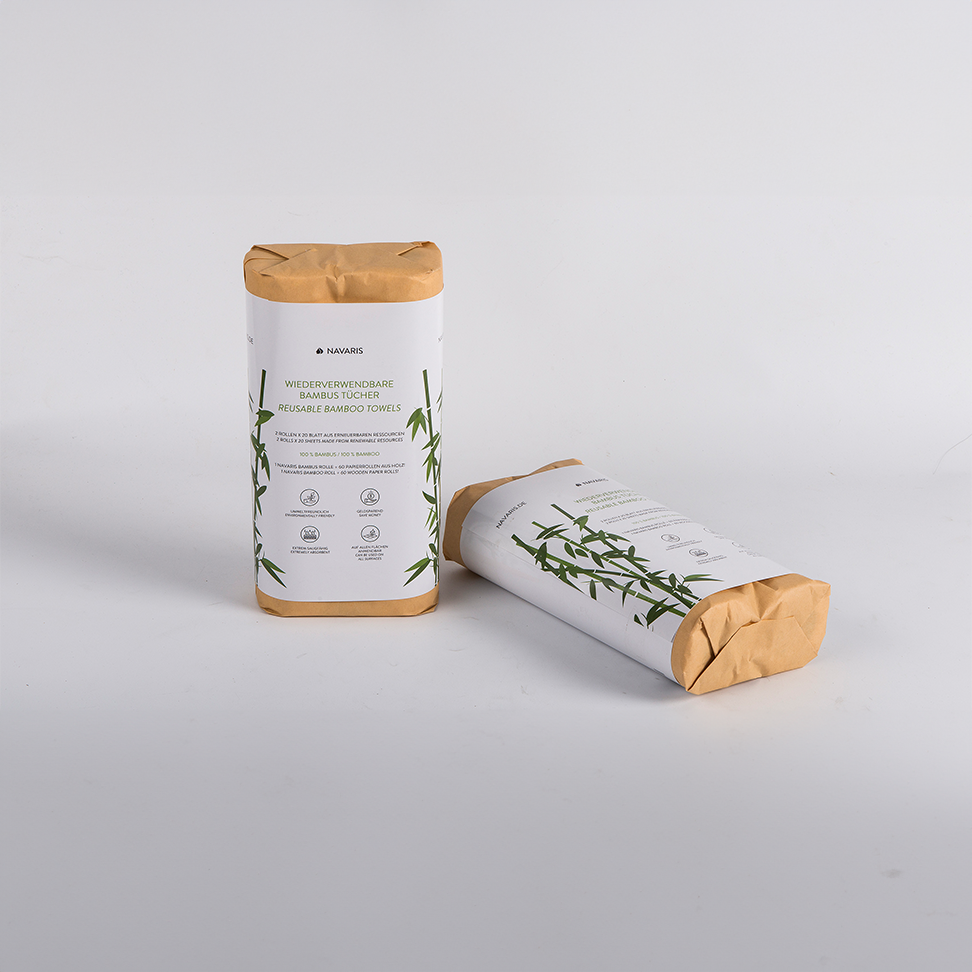 Reusable Bamboo Towels - Eco-Friendly, Durable, and Washable (2 Rolls, 20 Sheets Each)
